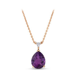 2.04 ct.Amethyst Diamond Pendant - 2