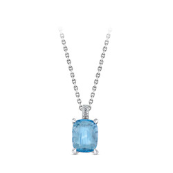 1.62 ct.Blue Topaz Diamond Pendant - 1