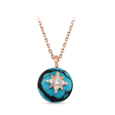 2.58 ct.Diamond Turquoise Pendant - 2