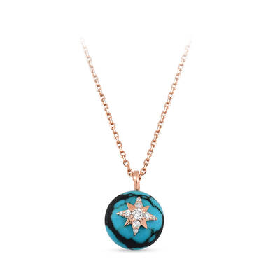 2.58 ct.Diamond Turquoise Pendant - 1