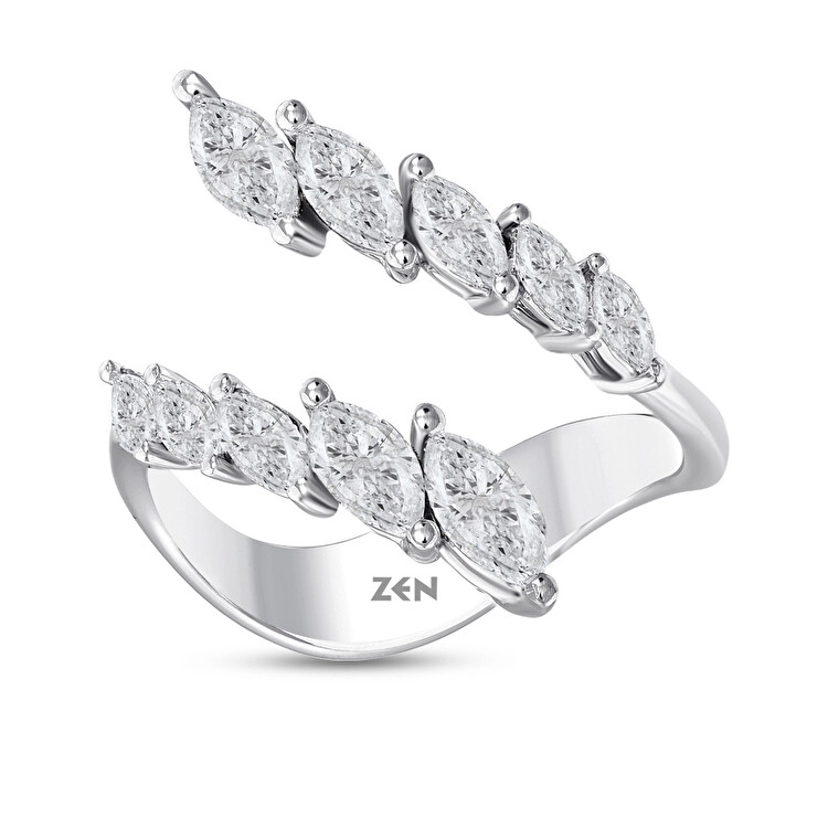 خاتم مرصع بألماس الماركيز 1,03 قراط - Zen Diamond