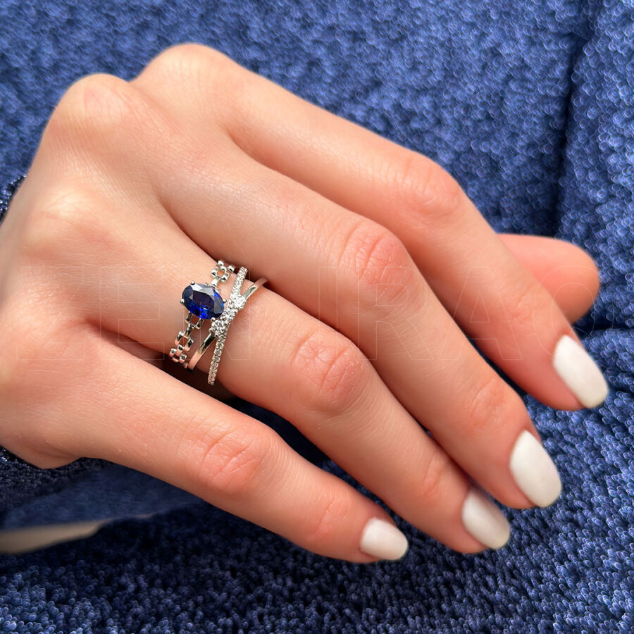 1.03 ct.Sapphire Diamond Ring - 1