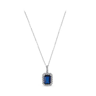 0.97 ct.Sapphire Diamond Pendant - 1