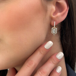 1.05 ct.Baguette Diamond Earrings - 2