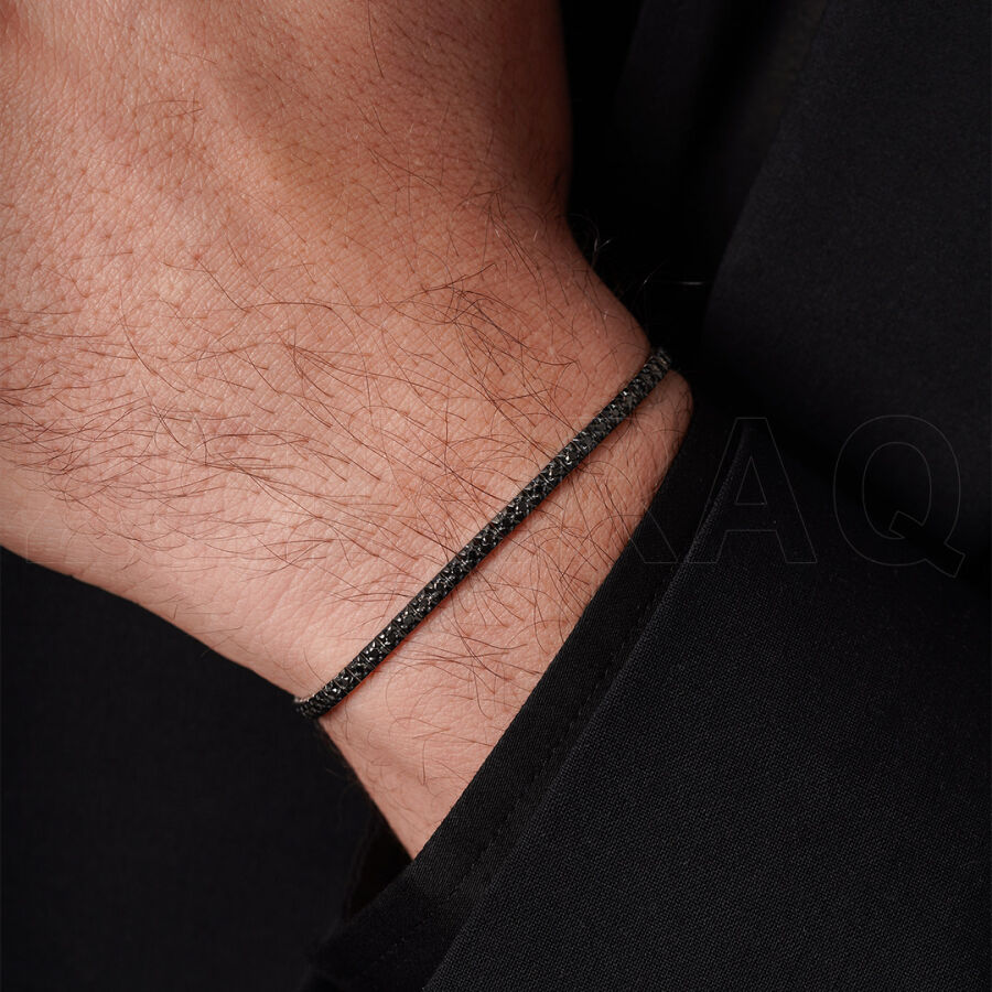 1.05 ct.Black Diamond Man Bracelet - 1