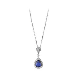 1.62 ct.Sapphire Diamond Pendant - 1
