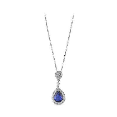 1.62 ct.Sapphire Diamond Pendant - 1