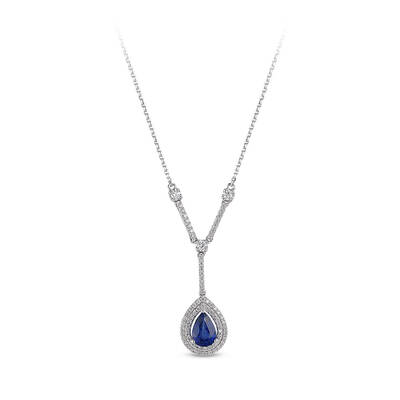 1.15 ct.Sapphire Diamond Pendant - 1