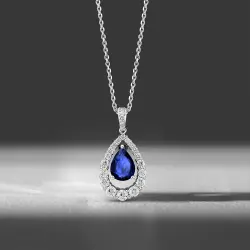 1.72 ct.Sapphire Diamond Pendant - 1