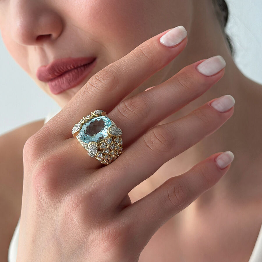 10.65 Carat Synthetic Diamond Ring - 2