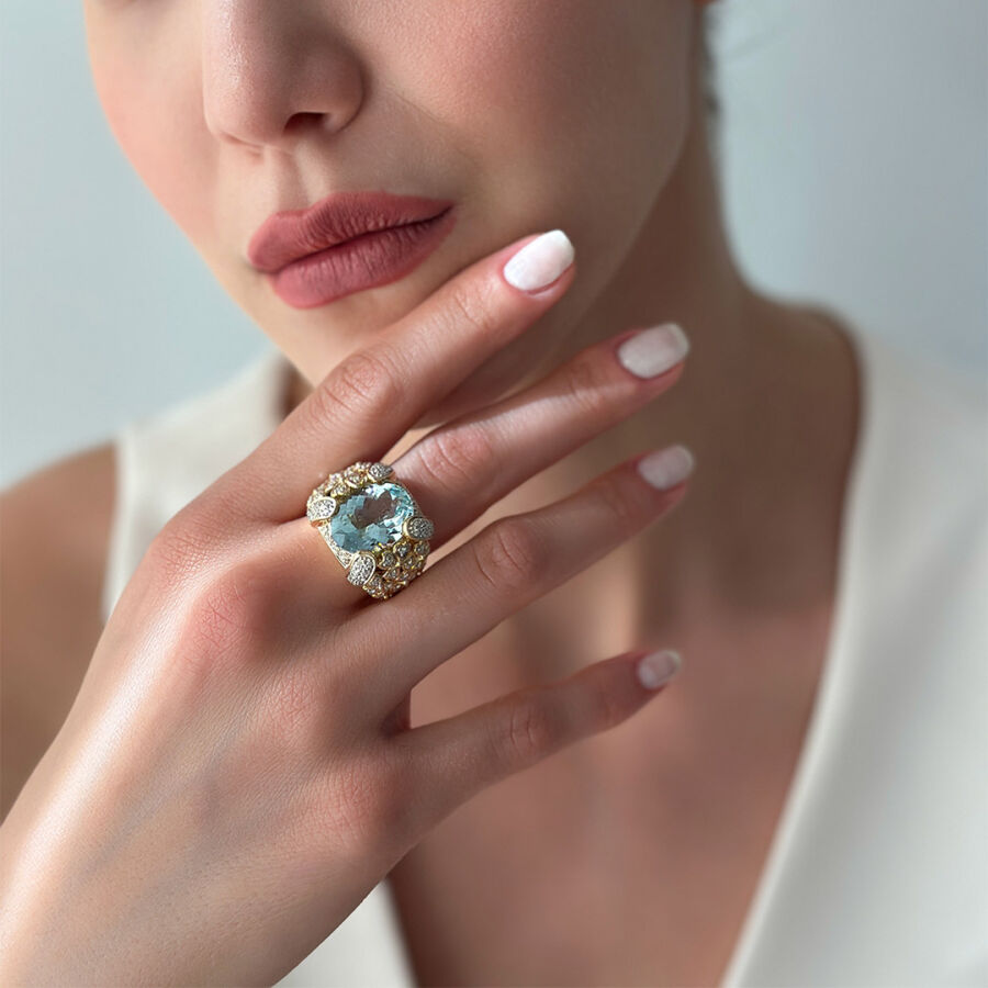 10.65 Carat Synthetic Diamond Ring - 1