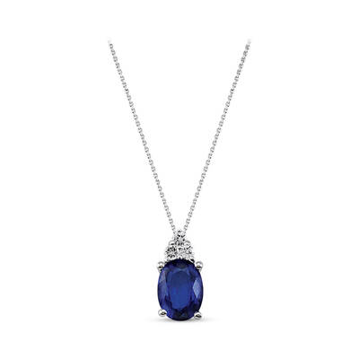 0.96 ct.Sapphire Diamond Pendant - 1