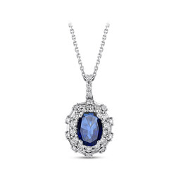 1.81 ct.Sapphire Diamond Pendant - 2