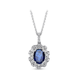 Sapphire Diamond Pendant - 2