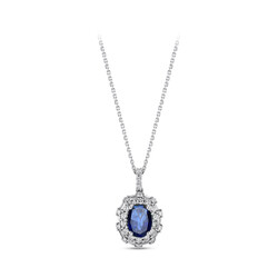 Sapphire Diamond Pendant - 1