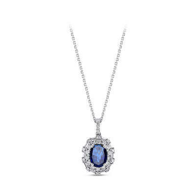 Sapphire Diamond Pendant - 1