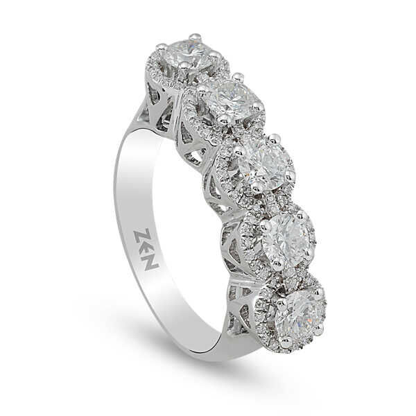 1.14 Carat Five stone Diamond Ring - 5