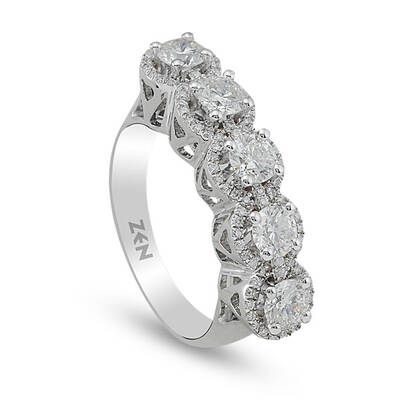1.09 ct.Fivestone Diamond Ring - 2