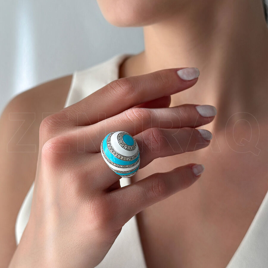 خاتم مرصع بالألماس 1,10 قيراط - 2