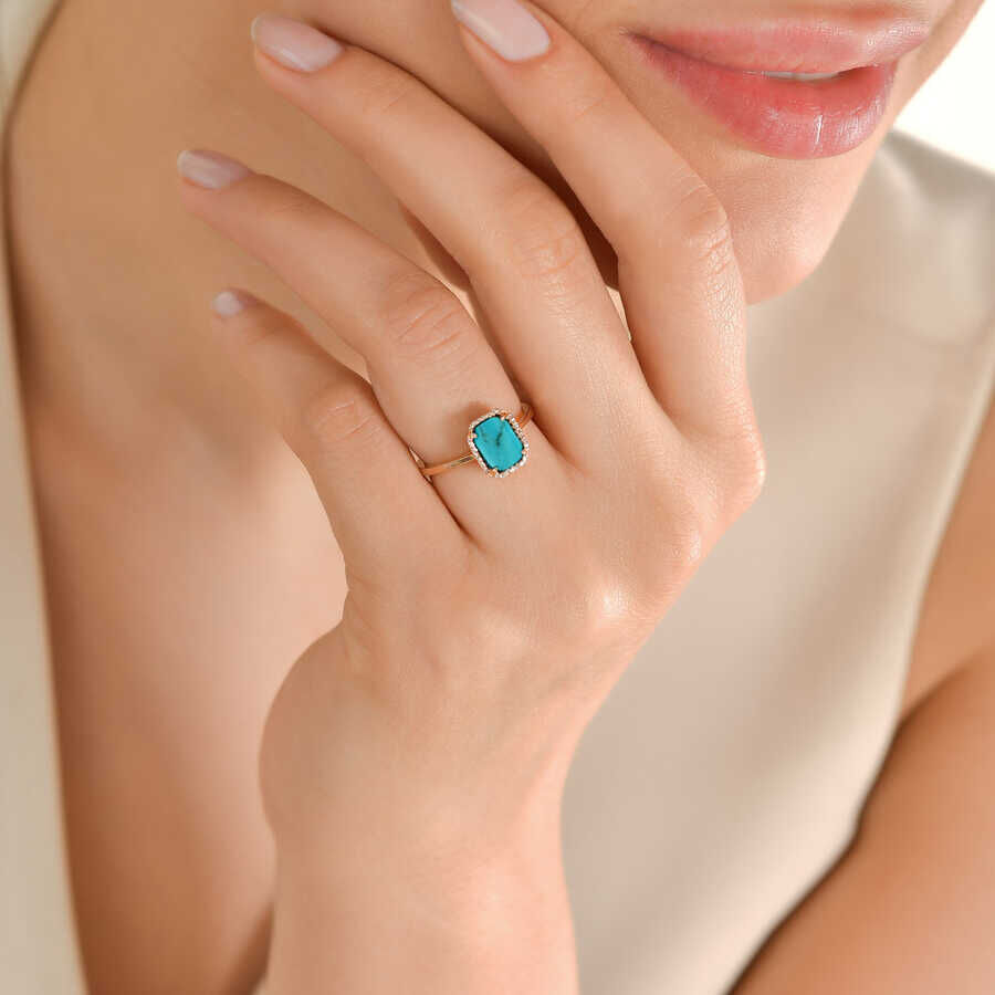 1.10 ct.Turquoise Diamond Ring - 2