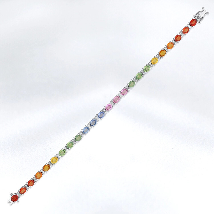 11.04 ct.Diamond Multicolor Gemstone Bracelet - Zen Diamond