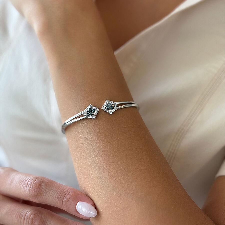 1.11 Carat White & Blue Diamond Bracelet - 1