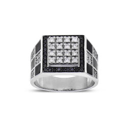 1.11 Carat Diamond Silver Men's Ring - Zen Diamond