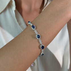 11.10 ct.Sapphire Diamond Bracelet - 2