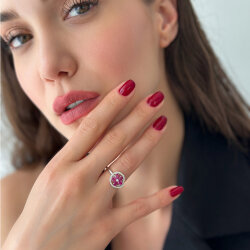 1.19 Carat Ruby Diamond Ring - 2