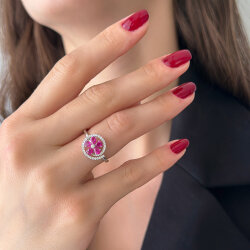1.19 Carat Ruby Diamond Ring - 1