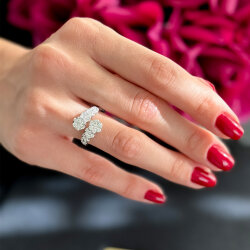 خاتم مرصّع بالألماس 1.22 قيراط - 1