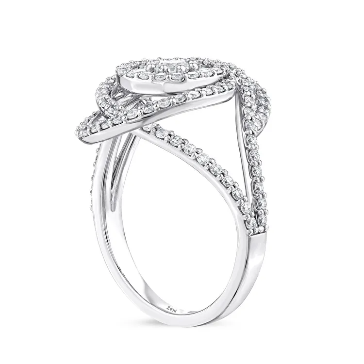 خاتم مرصّع بالألماس 1.23 قيراط - 3