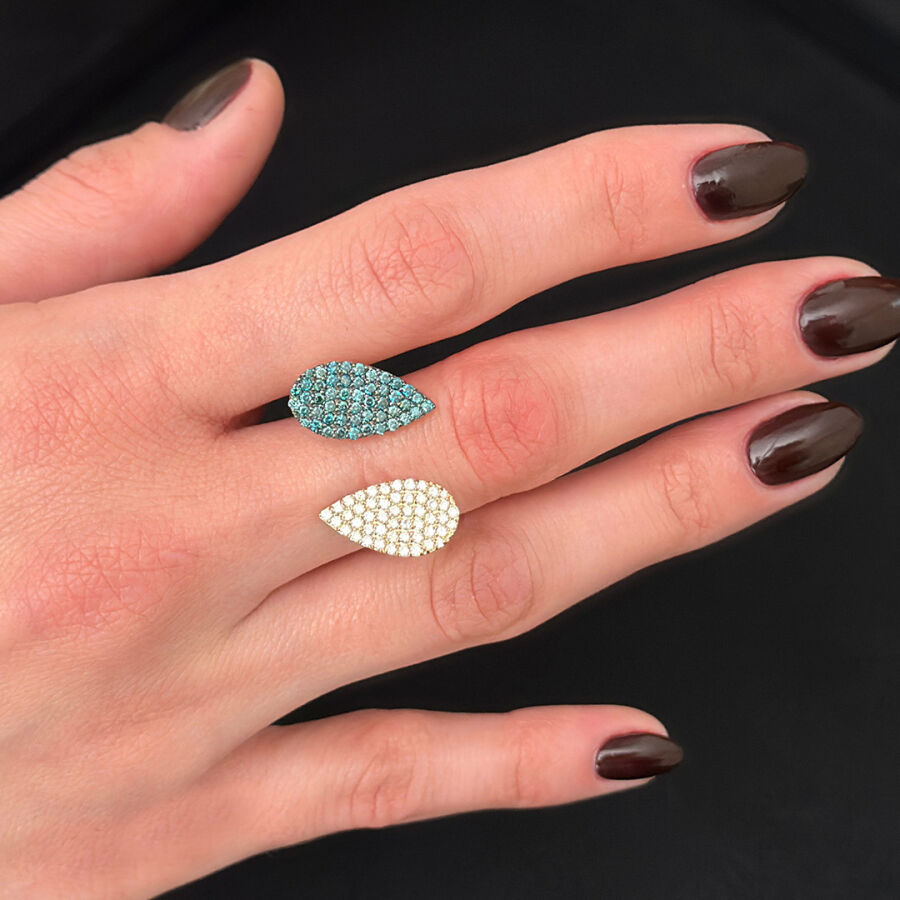 خاتم مرصّع بالألماس 1.23 قيراط - 2