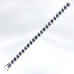 12.32 ct.Sapphire Diamond Bracelet - 1