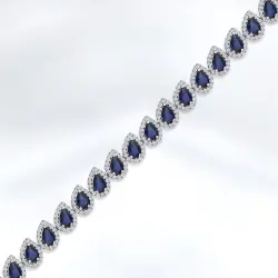 12.32 ct.Sapphire Diamond Bracelet - 2