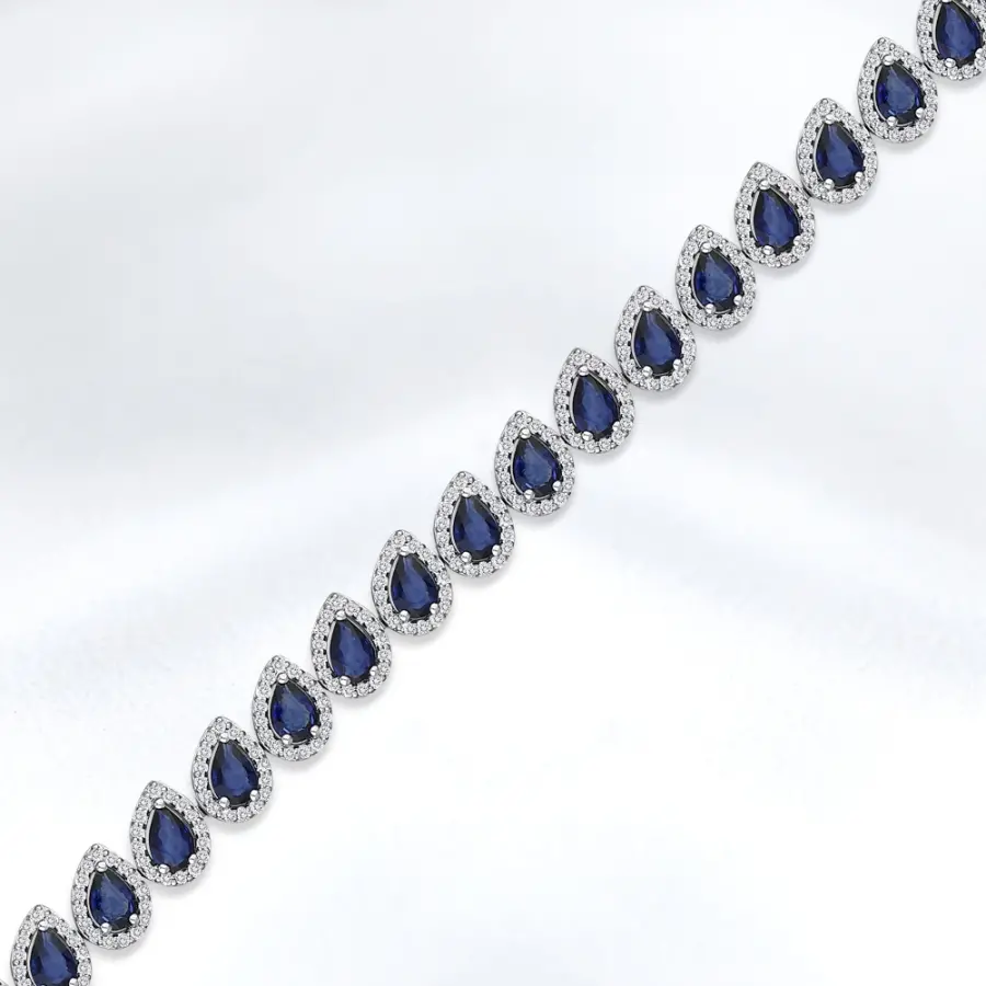 12.32 ct.Sapphire Diamond Bracelet - 2