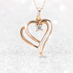 0.03 ct.Love Collection Heart Diamond Pendant - 3