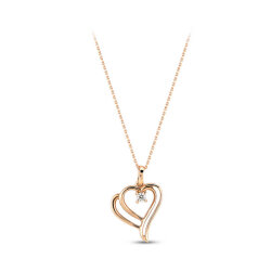 0.03 ct.Love Collection Heart Diamond Pendant - 2