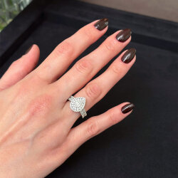 خاتم مرصّع بالألماس 1.26 قيراط - 1