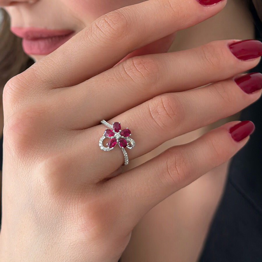 1.26 Carat Ruby Diamond Ring - 1