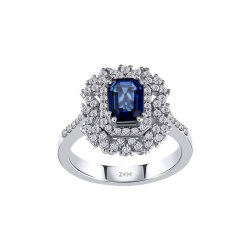 1.26 Carat Sapphire Diamond Ring - 1