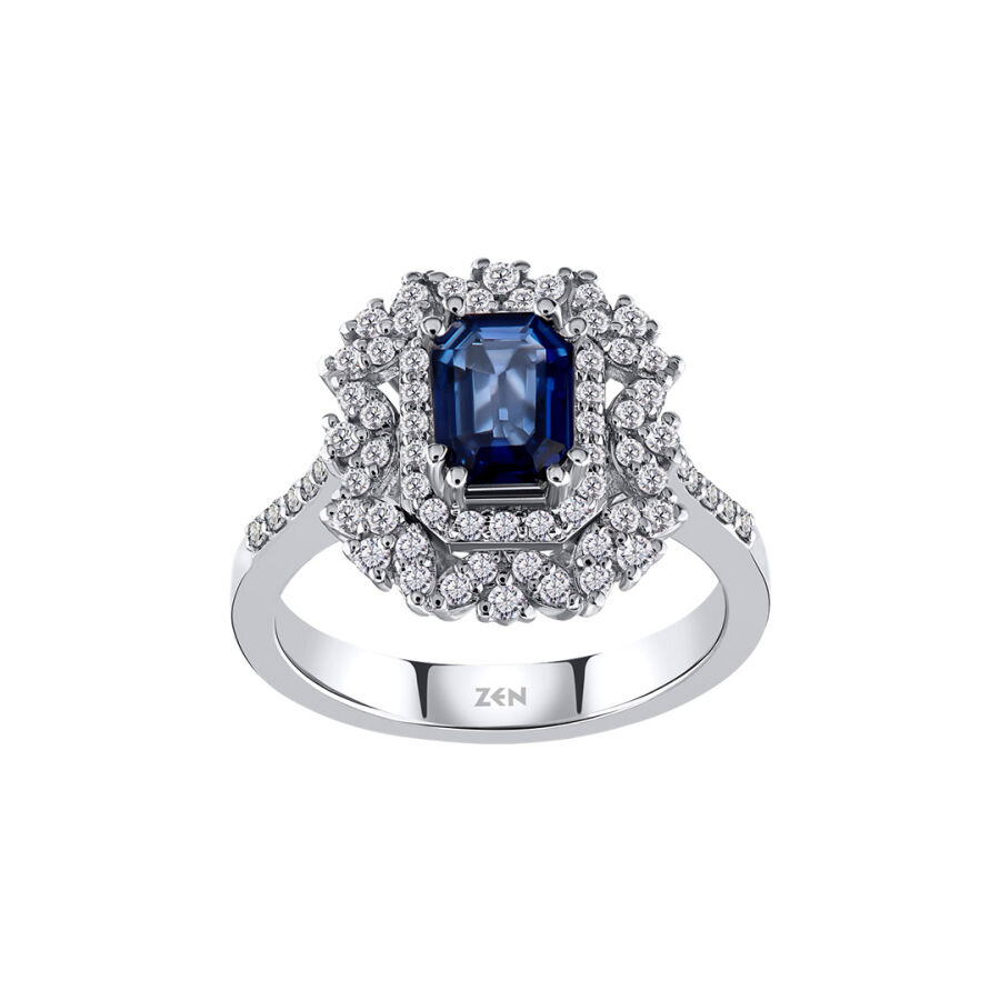1.26 Carat Sapphire Diamond Ring - 1