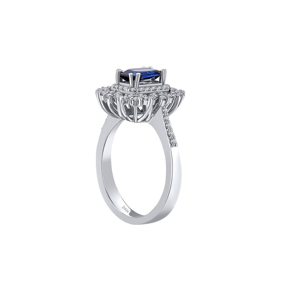 1.26 Carat Sapphire Diamond Ring - 2