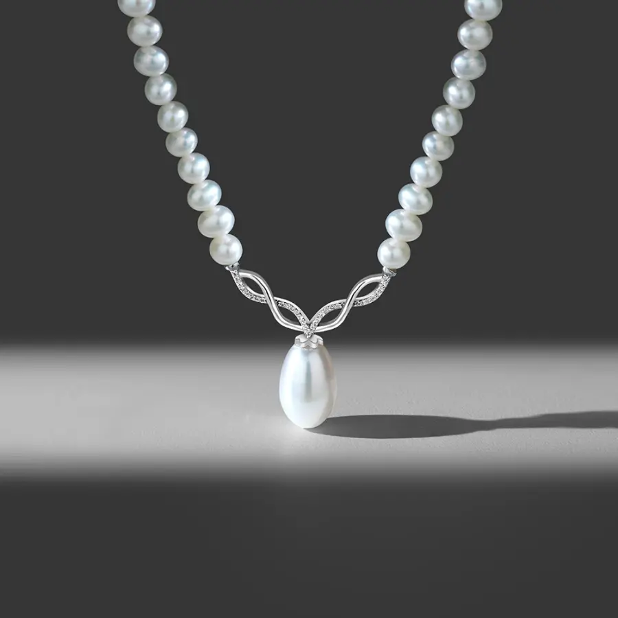 Pearl Diamond Pendant - 4