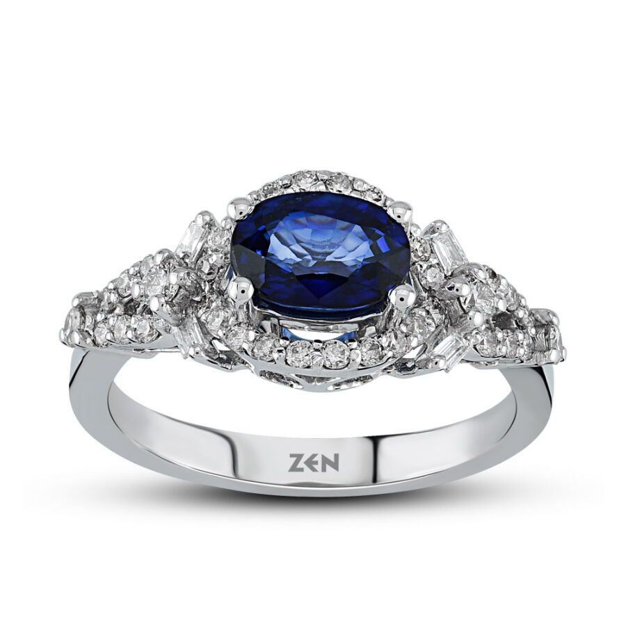 1.28 ct.Sapphire Diamond Ring - 1