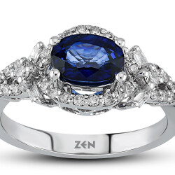 1.28 ct.Sapphire Diamond Ring - 2