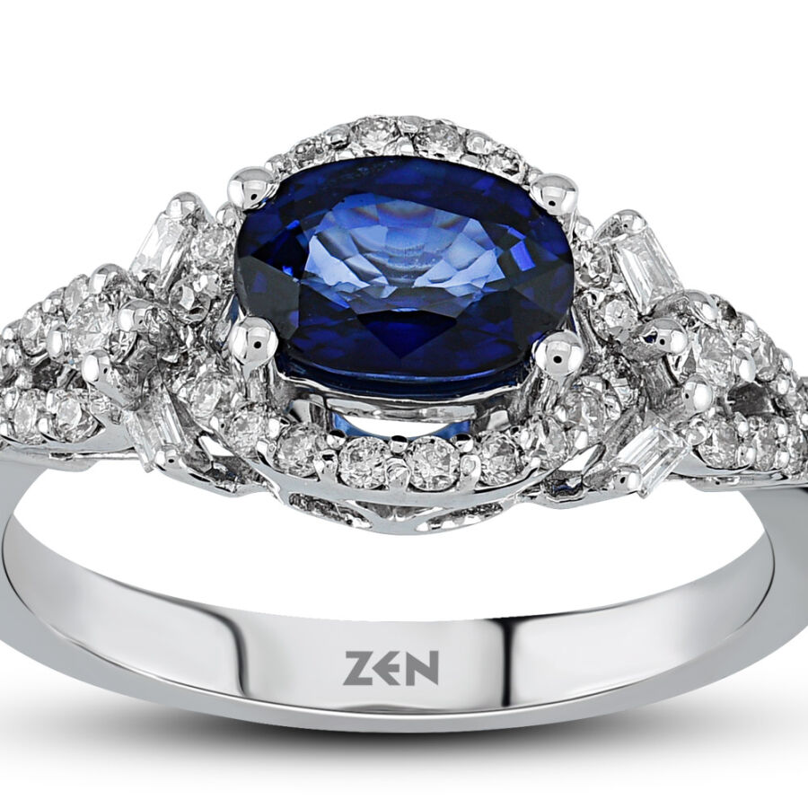 1.28 ct.Sapphire Diamond Ring - 2