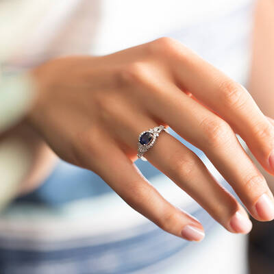 1.28 ct.Sapphire Diamond Ring - 5