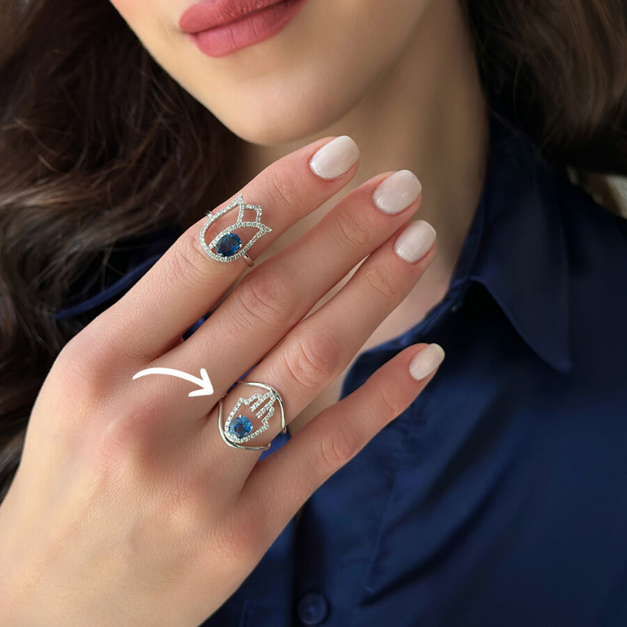 1.29 Carat Sapphire Diamond Ring - 1