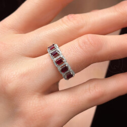 1.29 ct.Ruby Diamond Ring - 3